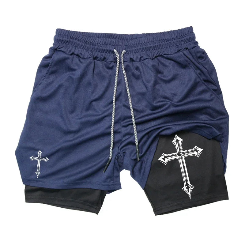 Cross Print Shorts