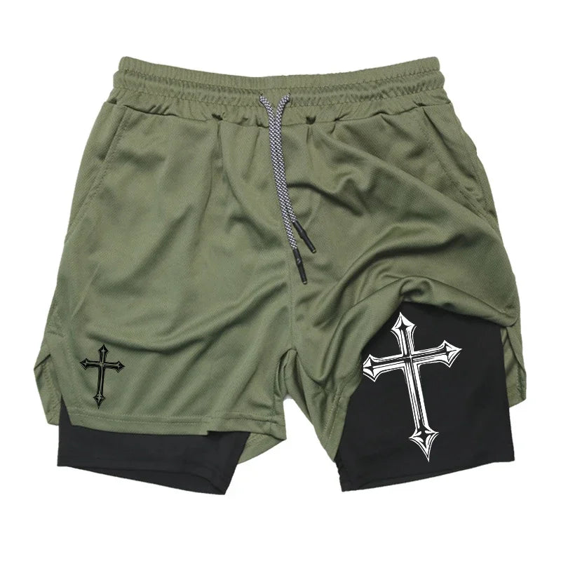 Cross Print Shorts